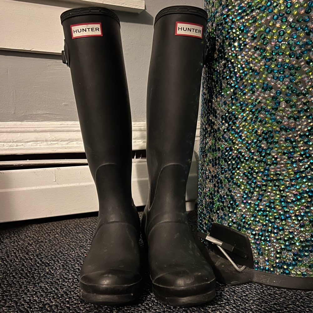 Hunter - (Black) Tall Foldable Rain Boots